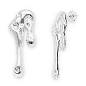 Roestvrij stalen (RVS) Stainless steel oorbellen / oorstekers druppels Silver