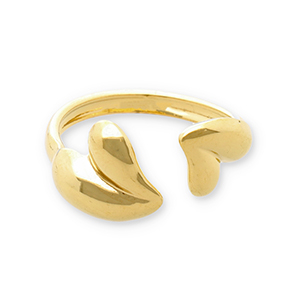 Roestvrij stalen (RVS) Stainless steel ringen harten Gold