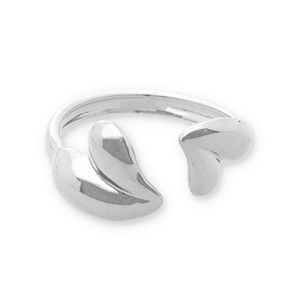 Roestvrij stalen (RVS) Stainless steel ringen harten Silver