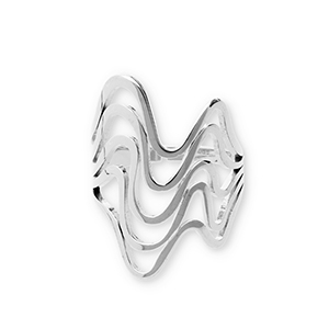 Roestvrij stalen (RVS) Stainless steel ringen golvend Silver
