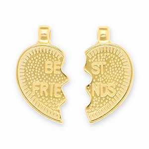 Bedels DQ metaal "best friends" Goud (nikkelvrij)