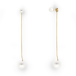 Roestvrij stalen (RVS) Stainless steel oorbellen / oorstekers met imitatie parels Gold
