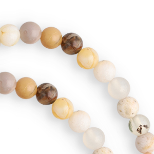 Natuursteen kralen chalcedoon en agaat 4mm Greige-yellow opal