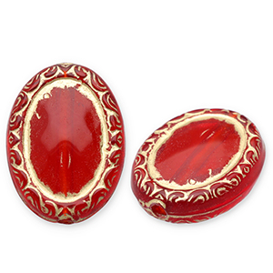 Acryl kralen ovaal Red-gold