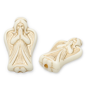 Acryl kralen engel Off white-gold