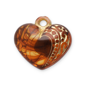 Acryl hangers hart Cognac brown-gold