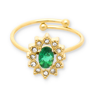 Roestvrij stalen (RVS) Stainless steel ringen Gold-green