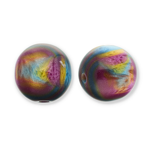 Resin kralen met glitter 12mm Purple-blue-gold