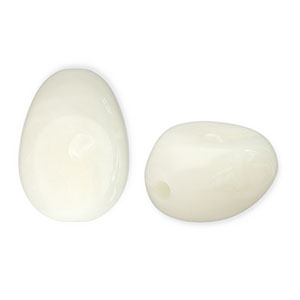 Acryl kralen ei-vormig Off white-white