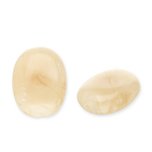 Acryl kralen ovaal Beige brown-white