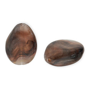 Acryl kralen druppel Brown-white