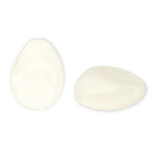 Acryl kralen druppel Off white-white