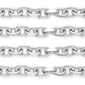 Aluminium onderdelen jasseron ankerketting Silver