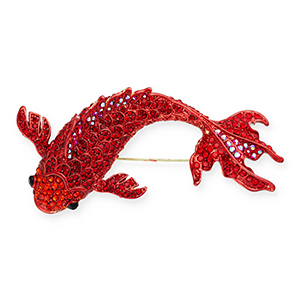 Statement broches koikarper Red-red AB coating-black