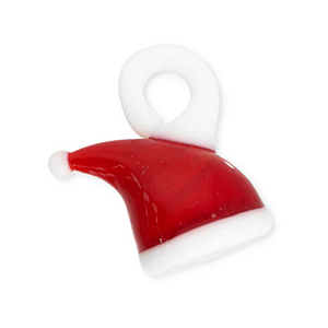 Glasbedels kerstmuts Red-white