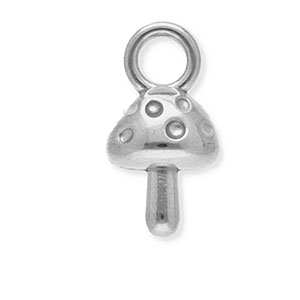 Roestvrij stalen (RVS) Stainless steel bedels paddenstoel Silver