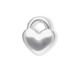 Roestvrij stalen (RVS) Stainless steel bedels hart Silver