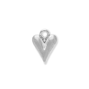 Roestvrij stalen (RVS) Stainless steel bedels hart Silver