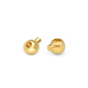 Onderdelen DQ Eco-brass&reg; metaal knijpkraal rond Goud (nikkelvrij)