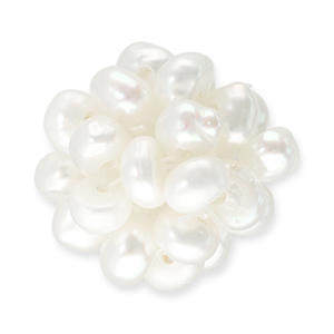 Zoetwaterparels geclusterd Natural white