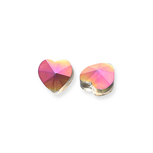 Fashion Facet kralen hart Silver-AB coating