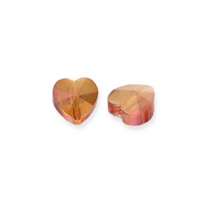 Fashion Facet kralen hart Flame orange-AB coating