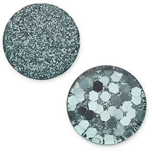 12 mm platte cabochon Polaris Elements Helios Petrol green