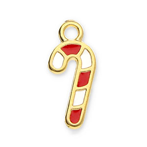 Bedels DQ metaal zuurstok Goud-white-red (Nikkelvrij)