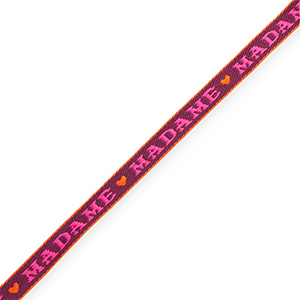 BY31&reg; Lint met tekst "Madame" Purple-fuchsia-orange