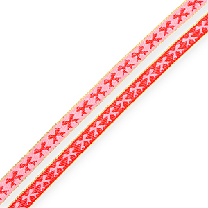 BY31&reg; Lint met tekst strikjes Light pink-red-gold