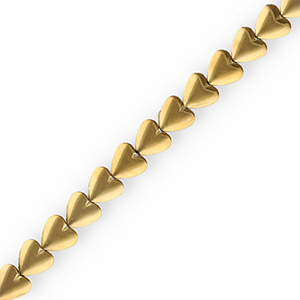 Hematite kralen hart Gold