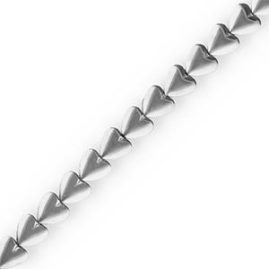 Hematite kralen hart Silver