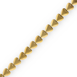 Hematite kralen hart Gold