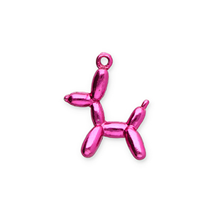 Bedels metaal ballon hond Metallic fuchsia pink