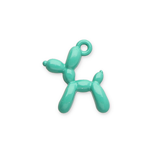 Bedels metaal ballon hond Turquoise-green