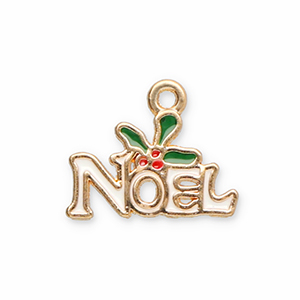 Bedels metaal "No&euml;l" Gold-white-red-green