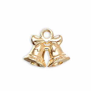 Bedels metaal kerstklokken Gold