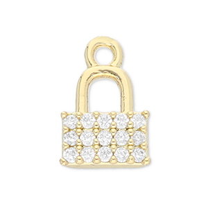 Brass TQ metaal bedels slot Gold-transparent
