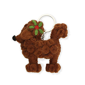 Trendy sleutelhangers vilt poedel Brown