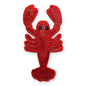 Statement hangers met strass kreeft Red-black
