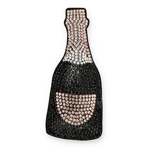 Statement hangers met strass fles champagne Black-rose gold-crystal