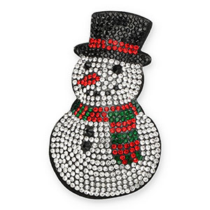 Statement hangers met strass sneeuwpop Crystal-black-red-green