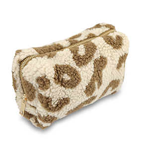 BY31&reg; Etui teddystof met luipaardprint Beige brown-brown