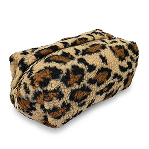 BY31&reg; Etui teddystof met luipaardprint Light brown-brown-black