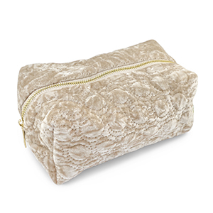 BY31&reg; Etui velvet met gestikte cirkels Beige