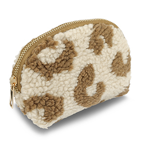 BY31&reg; Etui teddystof met luipaardprint Beige brown-brown