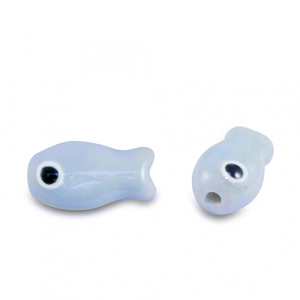 Keramiek kralen vis Light blue