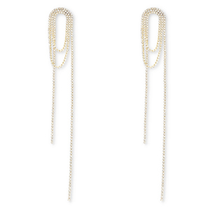 Eco-brass&reg; metaal oorbellen / oorstekers met strass Gold-crystal