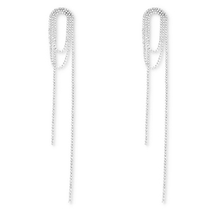 Eco-brass&reg; metaal oorbellen / oorstekers met strass Silver-crystal