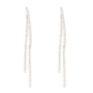 Eco-brass&reg; metaal oorbellen / oorstekers met strass Gold-crystal
